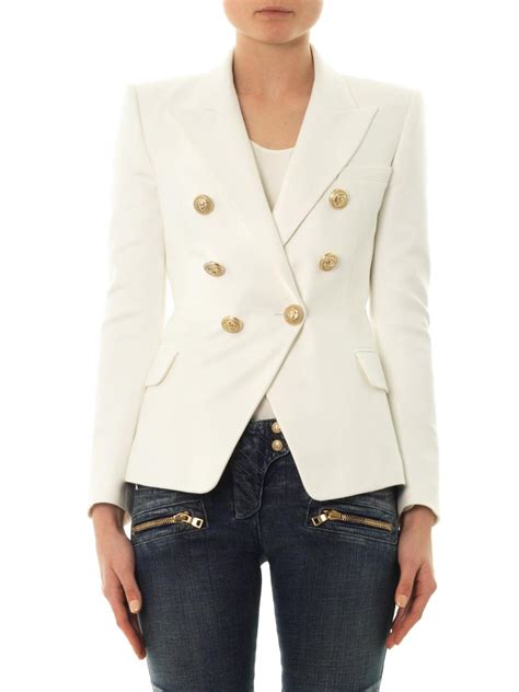 white balmain inspired blazer